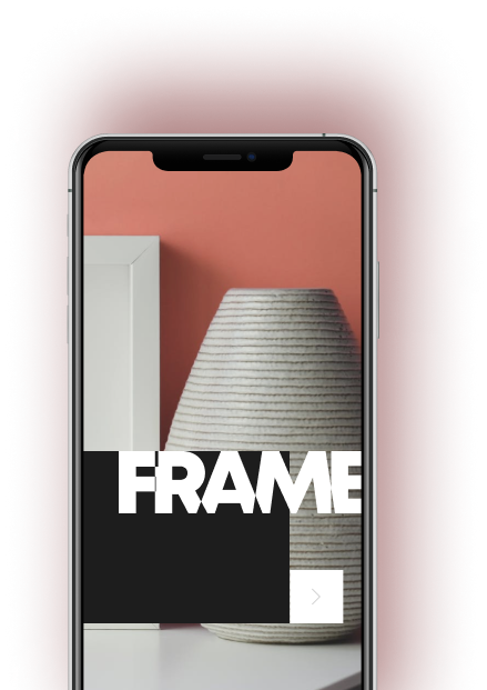 Smartphone with the word Frame in the screen 