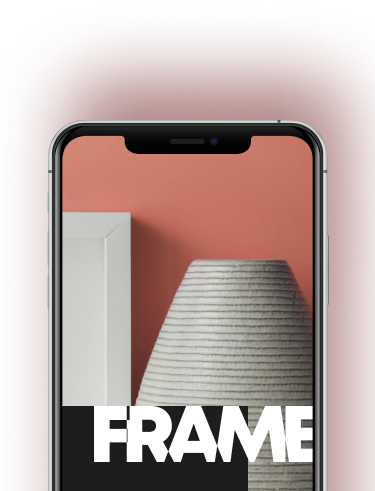 Smartphone with the word Frame in the screen 