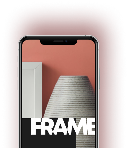 Smartphone with the word Frame in the screen 